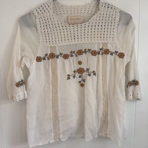 Golden Brown The Label embroidered blouse small
